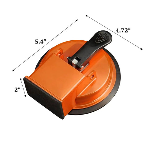 Floor Gap Fixer Tool For Laminate, Vinyl, Wood And Tile Floors - Adjustable Quick Lock And Release Repair Tool, bright orange, dimensions shown.