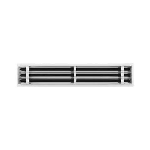 Modern 30x6 AC Vent Cover In White Aluminum With A Slick Clean Look For Ceiling Walls And Floors Slim Linear Slot Diffuser Front View