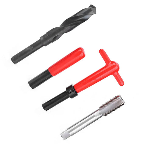 Tools from Stainless Steel Thread Repair Kit With M18x1.5 Threaded Inserts 10 Piece Set Drill Tap Wrench And Hex Wrench For Auto Parts