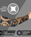Lock In Your Cool Vibe With These Dope Steampunk Mechanical Gears Arm Sleeves showcasing 4-way stretch fabric for sun protection.