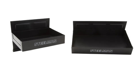 Magnetic Non Marring Tool And Parts Storage Trays For Rolling Toolboxes Durable Steel 4-Piece Set with visible trays.