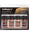 Vallejo Pigment FX Rust & Corrosion set, four 35 ml bottles of brown-orange rust pigments