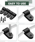 100 Pack 1/4 Inch R Type Cable Clamps Nylon P Type Wire Clips with Screws Included for Quick Mounting Tutorial