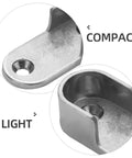 Beefy Heavy Duty Zinc Alloy Closet Rod End Support Bracket for Clothes Hanging Bar, silver, compact and light design detail