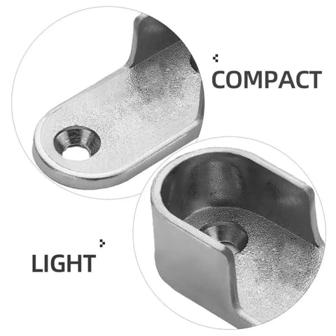 Beefy Heavy Duty Zinc Alloy Closet Rod End Support Bracket for Clothes Hanging Bar, silver, compact and light design detail