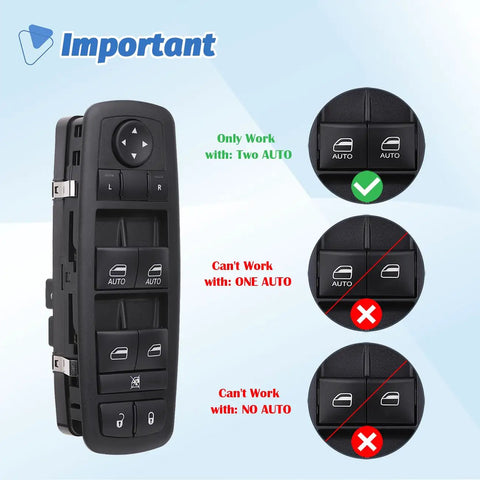 Power Window Switch Master Control Button Replacement For Ram 1500 2500 3500 2016 2018 And Compatible With Dodge Charger