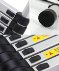 Close-up of 12.5 Ft Telescoping Aluminum Ladder With 330 Lb Capacity Go To Extendable Multi Purpose Retractable Ladder, showing locking mechanisms and rubber feet.