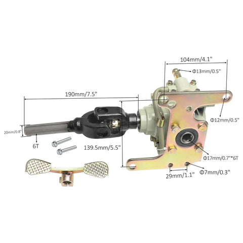 Heavy Duty Reverse Gearbox Kit For Your Weekend Rig 100cc Through 150cc Engine showing detailed dimensions and components.