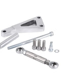 Chevy SBC 350 Polished Aluminum Alternator Bracket Kit With Short Water Pump Mount Upper Passenger Side Bolt On includes components