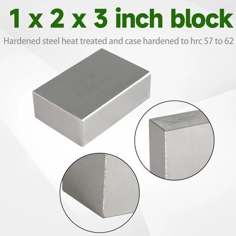 Front view of a 1 x 2 x 3 inch hardened steel machinist parallel block (no holes), plain finish.