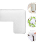 Thickened Foam Corner Protectors For Picture Frames And Mirrors with adjustable L shaped design in use and packaging display