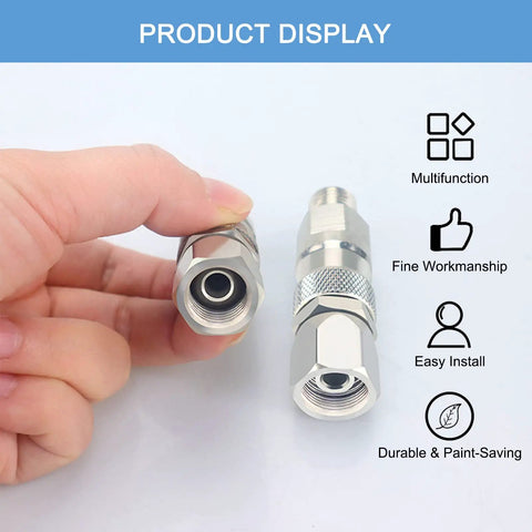 360 Degree Rotating Stainless Steel Swivel Joint For Airless Paint Sprayers And Hose High Pressure Spray Gun Connector Accessory One Quarter Inch Pro Grade Heavy Duty That Reduces Wrist Strain And Hose Kinking, 1/4 in threaded end