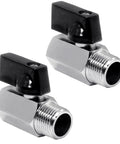 1/2 NPT Brass Mini Ball Valve Female To Male Shut Off Valve Chrome Plated With Double Seal For Bidirectional Flow Water Saving Inline Shutoff Valve Pack Of 2