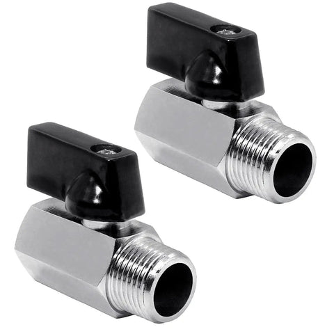 1/2 NPT Brass Mini Ball Valve Female To Male Shut Off Valve Chrome Plated With Double Seal For Bidirectional Flow Water Saving Inline Shutoff Valve Pack Of 2