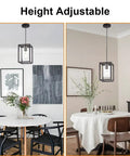 Single Black And Brushed Nickel Pendant Light With Clear Glass Shade Sleek Modern Industrial Chandelier For Dining Room Kitchen Island Foyer And Cafe Fully Dimmable With Height Adjustable Stem in dining area.