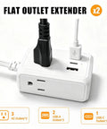 Ditch The Janky Setup With This 12 Ft Twin Extension Cord Offering Three Side Outlets And A Sleek Flat Plug For Zero Plug Fighting And Effortless Fast Charging Anywhere with multiple outlets.