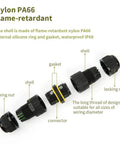 Exploded view of Outdoor IP68 Waterproof Junction Box Cable Connector 2 Way 3 Pin M16 Plug For 3.5-10mm Wires No Sweat Easy To Install