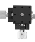 Top view of a Pro Grade Manual XY Sliding Stage With Dovetail Guide And Lead Screw Fine Tune For Precise Lab And Optical Alignment