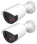 Two Pack Fake Security Camera Dome With LED Light Realistic Dummy CCTV Look For Indoor And Outdoor Use No Motorized Pan