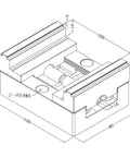 H90 Style Four Axis Five Axis Universal Cnc Clamp Self Centering Precision Bench Vise technical drawing with dimensions