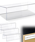 Clear Acrylic Cubicle Name Plate Holders Set Of Four 8.5 Inch Long By 2.5 Inch Wide Fits 3 Inch Cubicle Walls Single Sided Sign Holders For Office Home Classroom Library Display