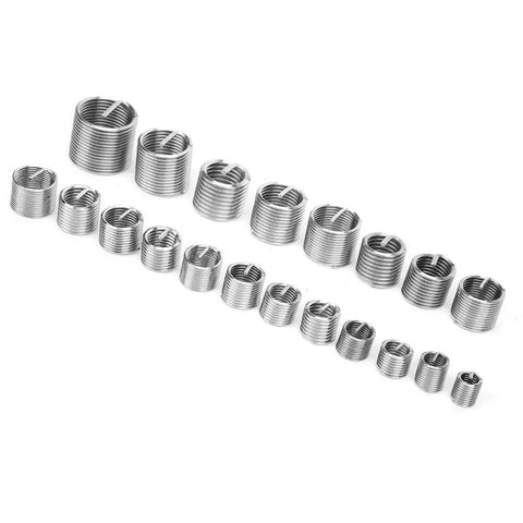 Stainless Steel Thread Repair Kit With M6 To M18 Inserts showing various thread sizes for stripped threads DIY fixes