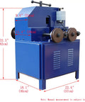 Pro Level Shop Ready Electric Pipe Bender And Tube Roller Machine With Comprehensive Die Setup For Snappy Curves On Square And Round Tubing Up To Three Inches side view with dimensions labeled
