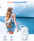 20W Travel Power Strip With 4 Outlets And 3 USB Ports Including USB C 4 Ft Wrapped Extension Cord Flat Plug Cruise Approved