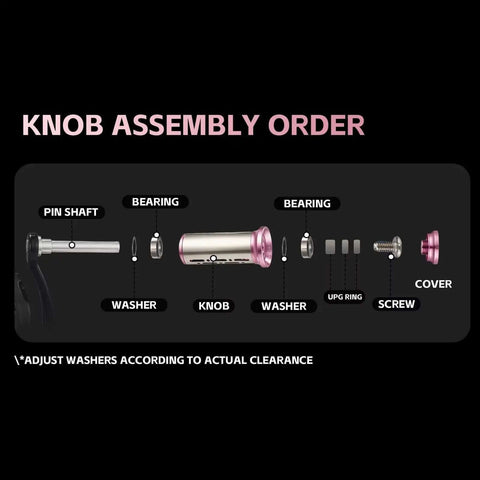 Ultra Light 2pcs Stainless Steel Reel Handle Knob Upgrade Kit with Bearings Hollow Design For Baitcasting Bass Trout Fishing Green, exploded parts diagram