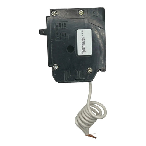 BRN120GF GFCI Breaker 5ma 1 Pole 10kaic 20a Pigtailed Electrical GFCI Outlet for Home Use back view with pigtailed wire