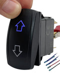Gotta love this BACAUTOPARTS 12 Volt Blue Led Backlit Dpdt Momentary Rocker Switch with jumper wires and finger pressing switch.