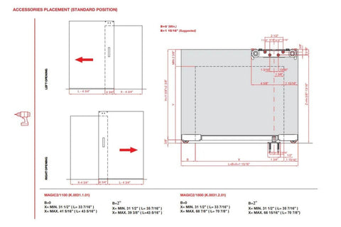 Diagram showing installation measurements for Floating Door System Pro Grade Sliding Track Kit with Concealed Barn Door Hardware.