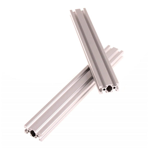 European 2040 Aluminum Extrusion T Slot Profile 800 mm Linear Rail Kit displaying two anodized silver profile bars.
