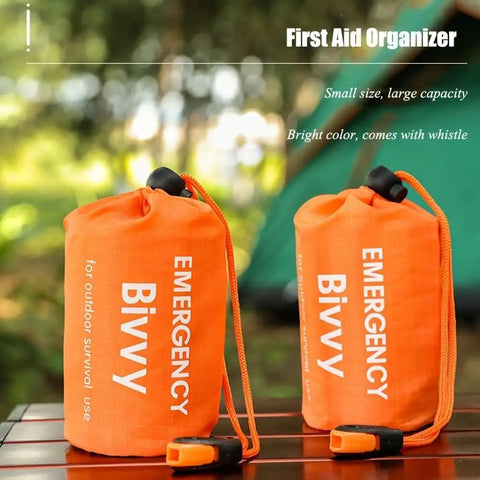 Emergency Sleeping Bag Portable Thermal Bivy Sack Waterproof Lightweight Survival Gear One Pack for emergencies outdoors