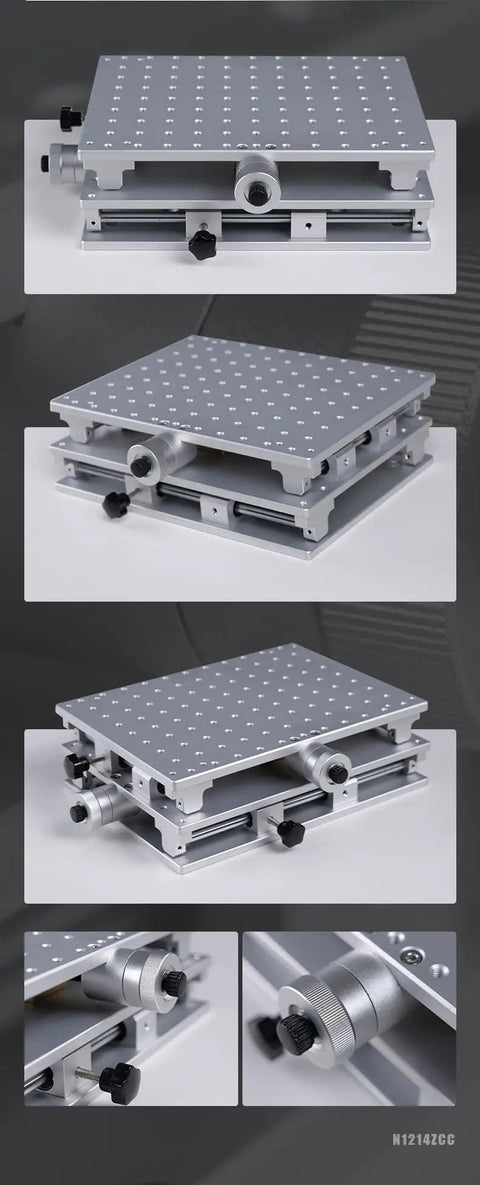 2 Axis Workbench XY Table With Polished Lifting Platform For Laser Engraver, High Rigidity Aluminum Alloy, Close-up Details