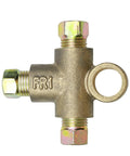 Three Way T Shape Brass Brake Tee With M10 x 1.0 Male Nuts And Short Unions For Connecting Three Sixteenth Inch Brake Line Pipes Brakeline Tee Fitting Inverted Female Tee Elbow Connector Replacement brass 3-way brake tee