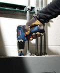Person using 12V Max EC Brushless 3/8 Inch Drill Driver Kit With Ultra Lightweight 1.6 Lb Tool, 300 Inch-Pounds Torque, 1,750 RPM