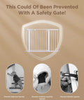 Adjustable 29.5 To 46 Inch Wide Baby Gate For Stairs And Doorways Extra Wide Auto Close Pet Gate, preventing home injuries.