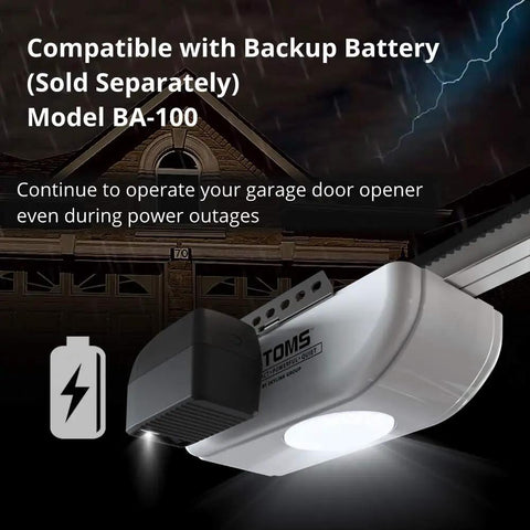 Check Out This Awesome Super Quiet Half Horsepower Garage Door Opener That Runs Smooth With A Whisper Quiet Dc Motor And Strong Chain Drive Built To Last Plus Includes A Wireless Keypad For Convenient Keyless Entry Anytime in front of a house with lighting indication.