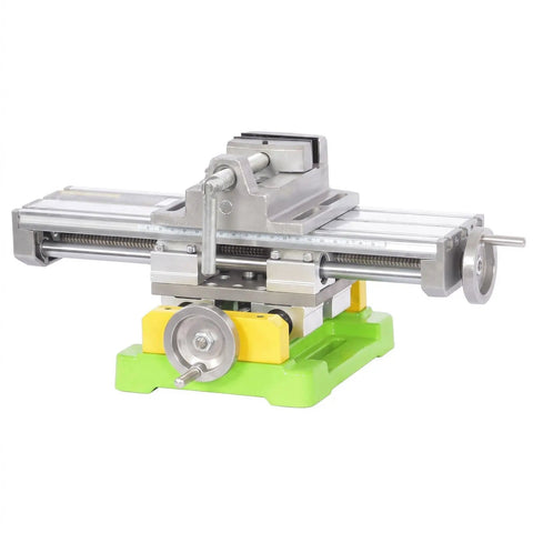 Heavy Duty Cross Slide Table For Milling Machine With Dual Axis X Y Travel Adjustment, aluminum worktable and cast iron base.