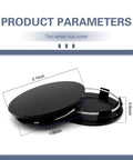 Easy Snap On Wheel Center Caps 4 Pack ABS Hub Covers OD 56 MM ID 60 MM Universal black center hub cover, 2.1 inch x 1.9 inch.