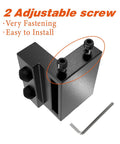Rubber Cushioned Stopper Limit for Sliding Barn Door Track Roller Kit Fits One Point Six Inch Wide One Quarter Inch Thick Flat Track Noise Quieting Adjustable Screw In For Strong Secure Fit And Easy Repositioning with included wrench.