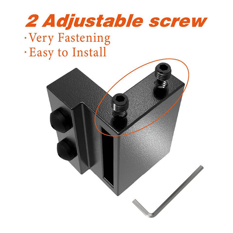 Rubber Cushioned Stopper Limit for Sliding Barn Door Track Roller Kit Fits One Point Six Inch Wide One Quarter Inch Thick Flat Track Noise Quieting Adjustable Screw In For Strong Secure Fit And Easy Repositioning with included wrench.