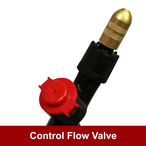 Control flow valve of Made In The USA 4 Gallon Tree And Turf Pro Commercial Backpack Sprayer with stainless steel wand and nozzles