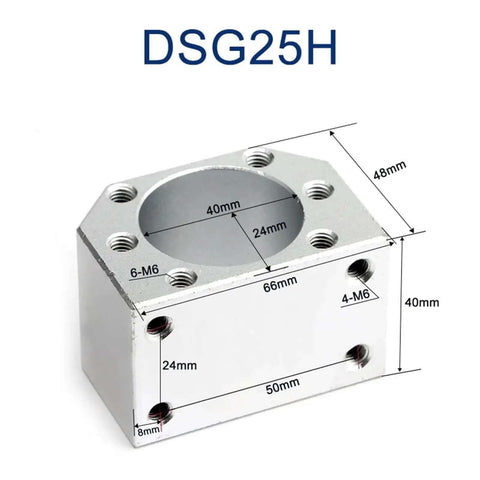Premium DSG25H Ball Screw Set With SFU2504 2505 2510 Rods And Bearing Nut Housing For DIY Router CNC Machines Made From Solid Aluminum Alloy That Works Like A Charm, DSG25H aluminum nut housing with 40mm bore and M6 holes