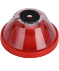 Red Drill Dust Cover And Electric Hammer Debris Guard For Power Tools Straight Up Game Changer design with rounded shape and black center hole.