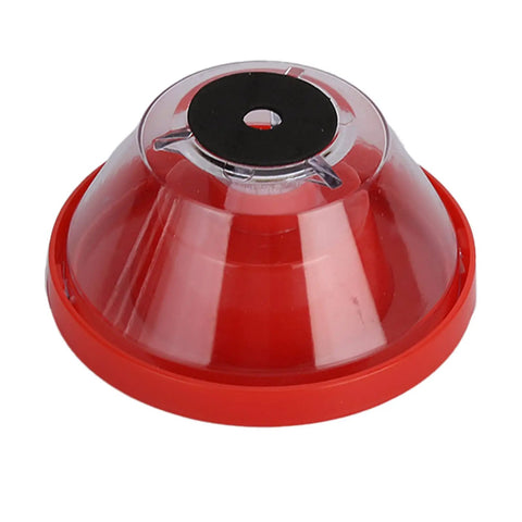 Red Drill Dust Cover And Electric Hammer Debris Guard For Power Tools Straight Up Game Changer design with rounded shape and black center hole.