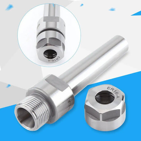 Beefy Carbon Steel Collet Holder For Lathe And Milling Machine MT2 Collet Chuck with threaded and nut details shown