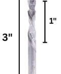 UDFT2100 Spiral Up Down Flush Trim Router Bit Pro Grade 2 Plus 2 Compression with 1/4 inch cutting diameter, 1/4 inch shank