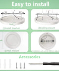 Installation guide for Two Pack Motion Sensor LED Ceiling Light With 18W 1600LM, 9 Inch Flush Mount, accessories included